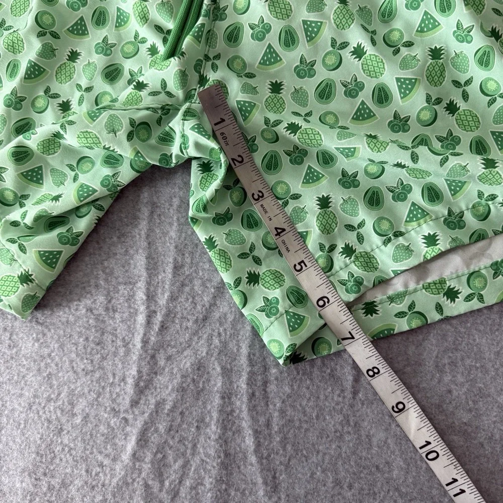 Mr Swim Green Tonal Hybrid Swim Trunks Fruit Men's Medium Lined Beach Pineapple